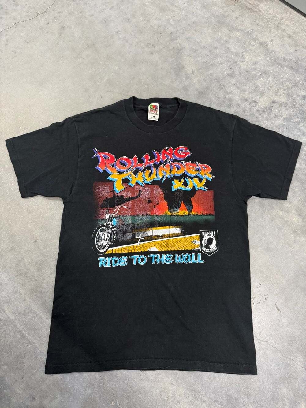 Vintage 2001 Rolling Thunder XIV Motorcycle T-Shirt - Ride to the Wall